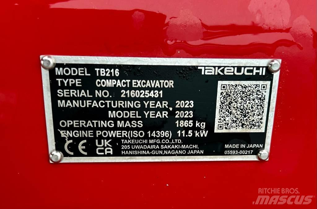 Takeuchi TB 216A V4 Minibagger < 7t
