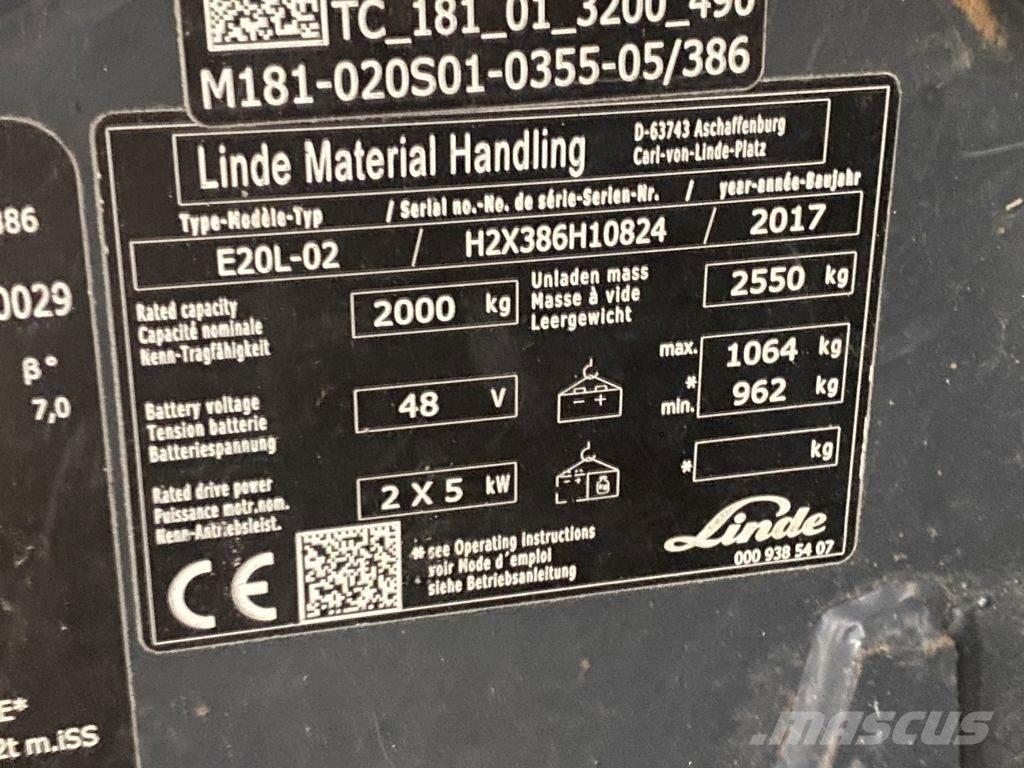 Linde E20L-02 Elektrostapler