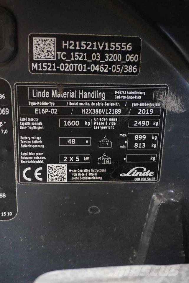 Linde E 16 P Elektrostapler