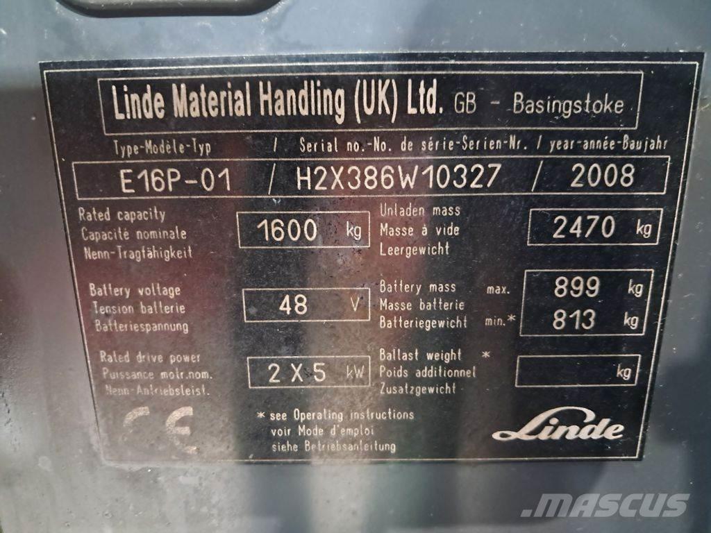 Linde E16P-01 Elektrostapler