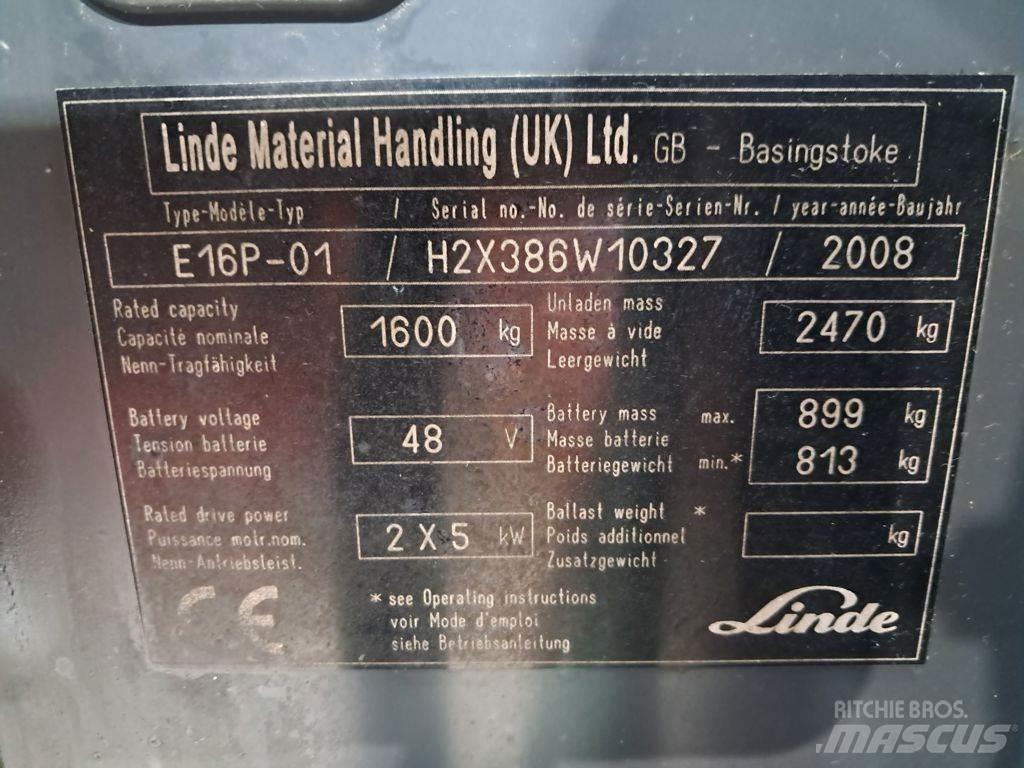 Linde E16P-01 Elektrostapler