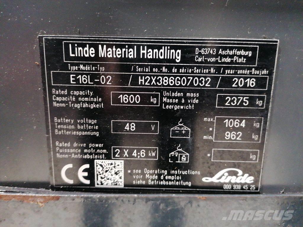 Linde E16L-02 Elektrostapler