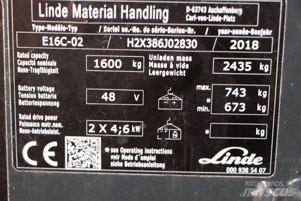 Linde E16C-02 Elektrostapler