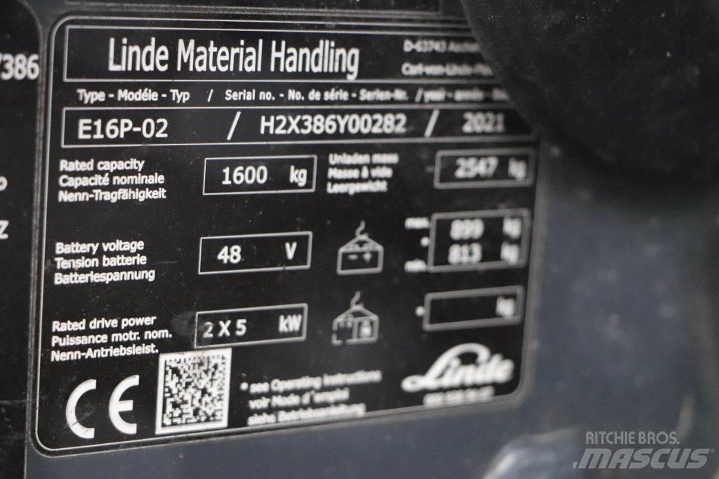 Linde E16P-02 Elektrostapler