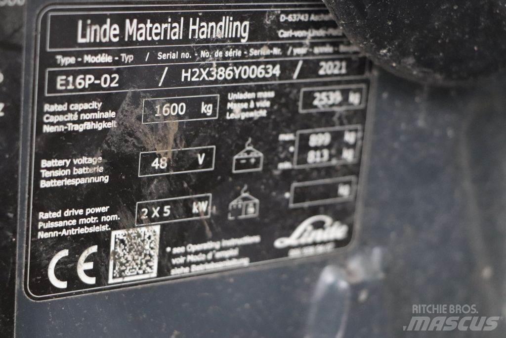 Linde E16P-02 Elektrostapler