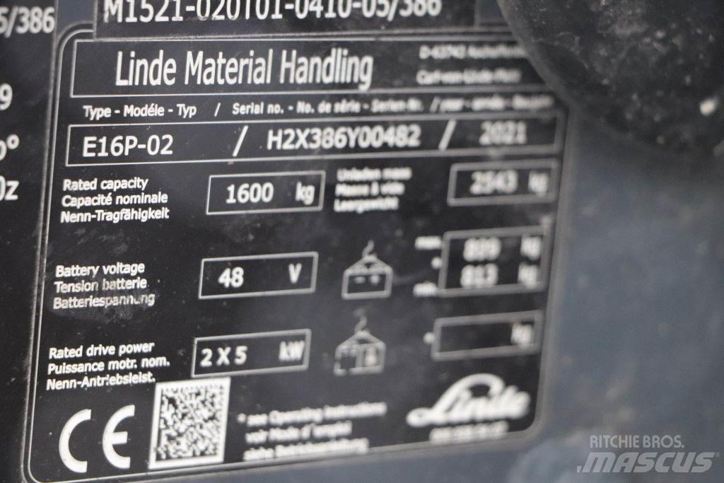 Linde E16P-02 Elektrostapler