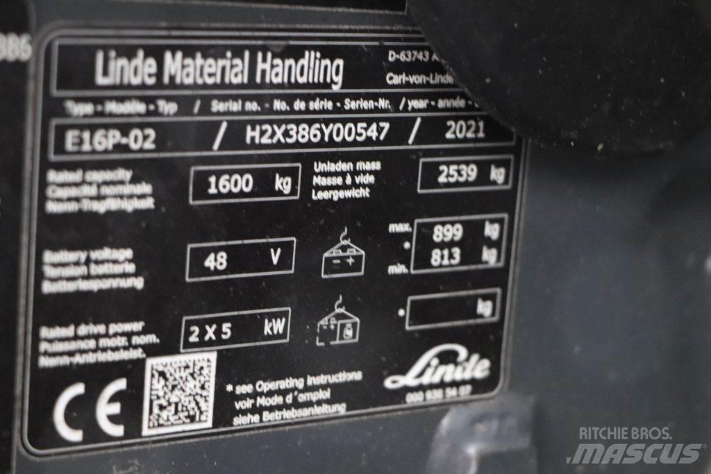 Linde E16P-02 Elektrostapler