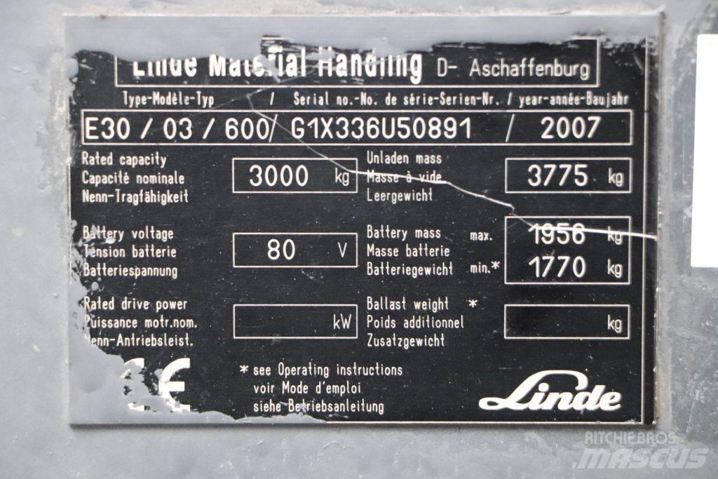 Linde E30S-03/600 Elektrostapler