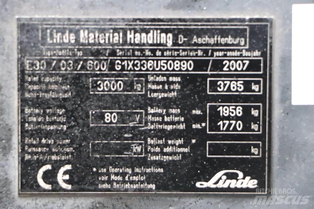Linde E30S-03/600 Elektrostapler
