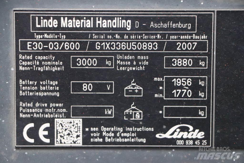 Linde E30S-03/600 Elektrostapler