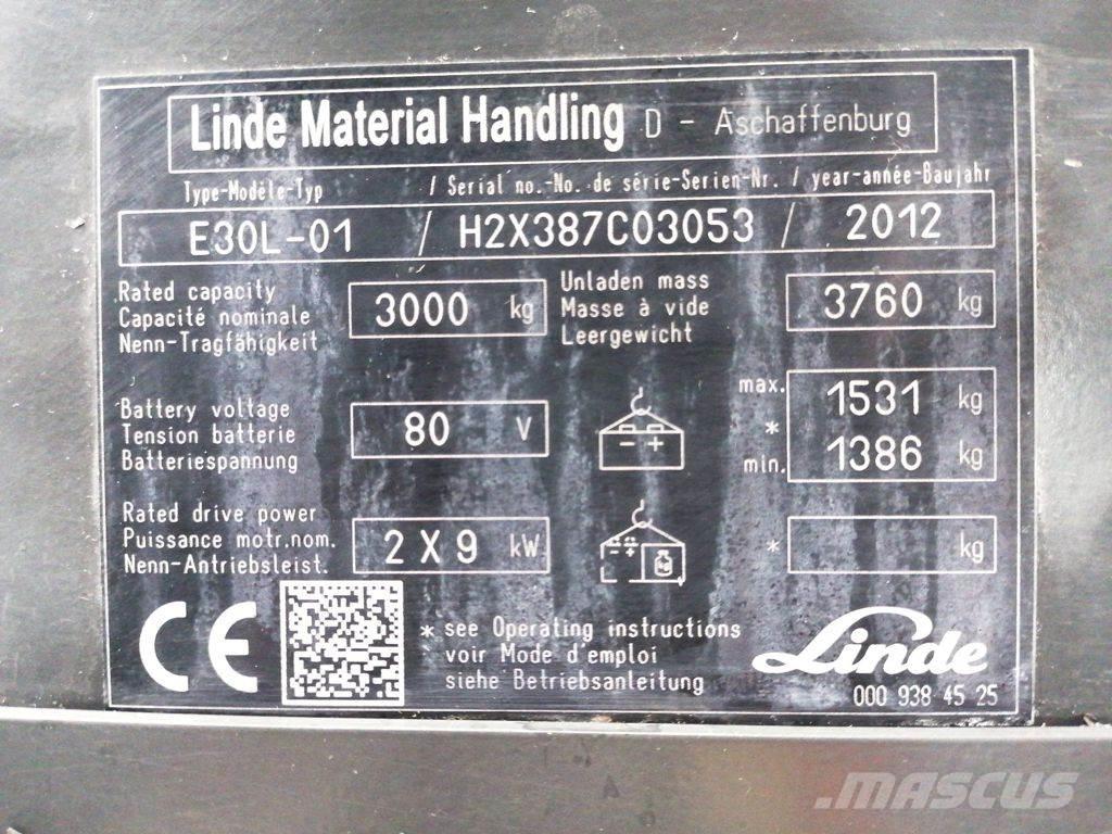 Linde E30L-01 Elektrostapler