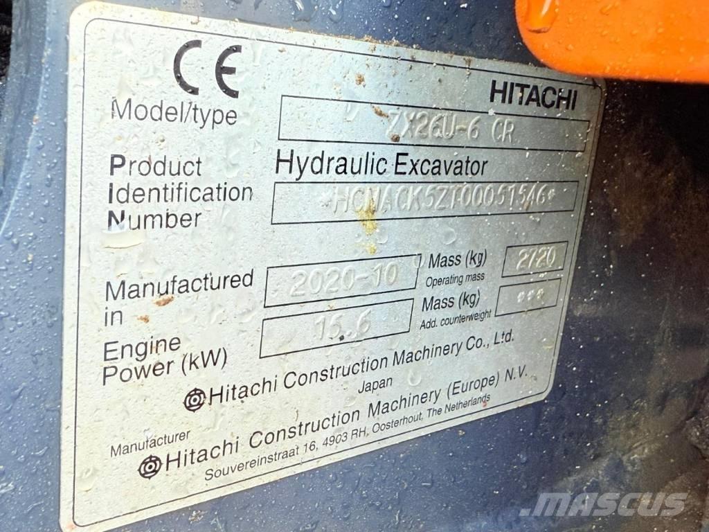 Hitachi ZX 26 U-6 CR Minibagger < 7t