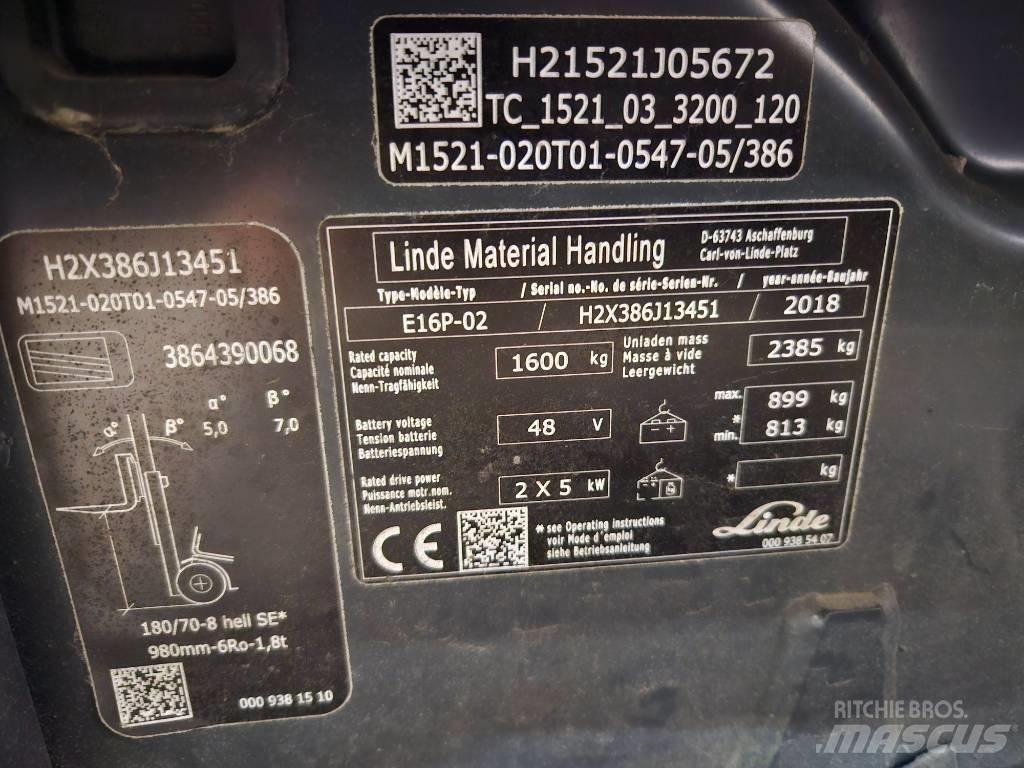 Linde E16P Elektrostapler
