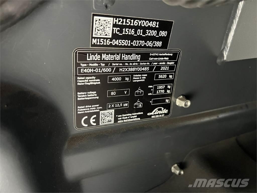 Linde E 40H-01 / 600 Elektrostapler