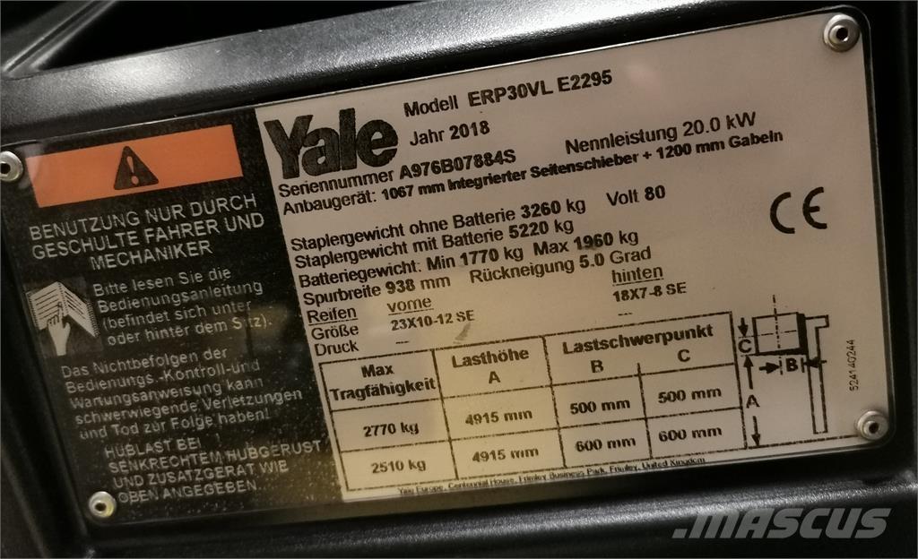 Yale ERP30VL Elektrostapler