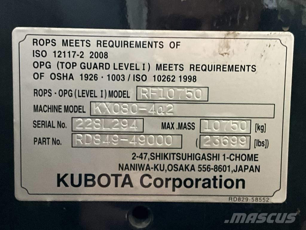 Kubota KX 080-4 A 2 Kabinen