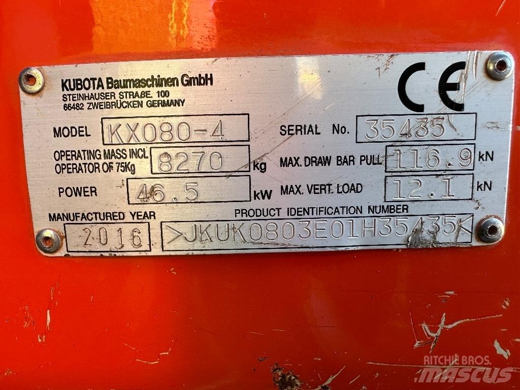 Kubota KX 080-4 Minibagger < 7t