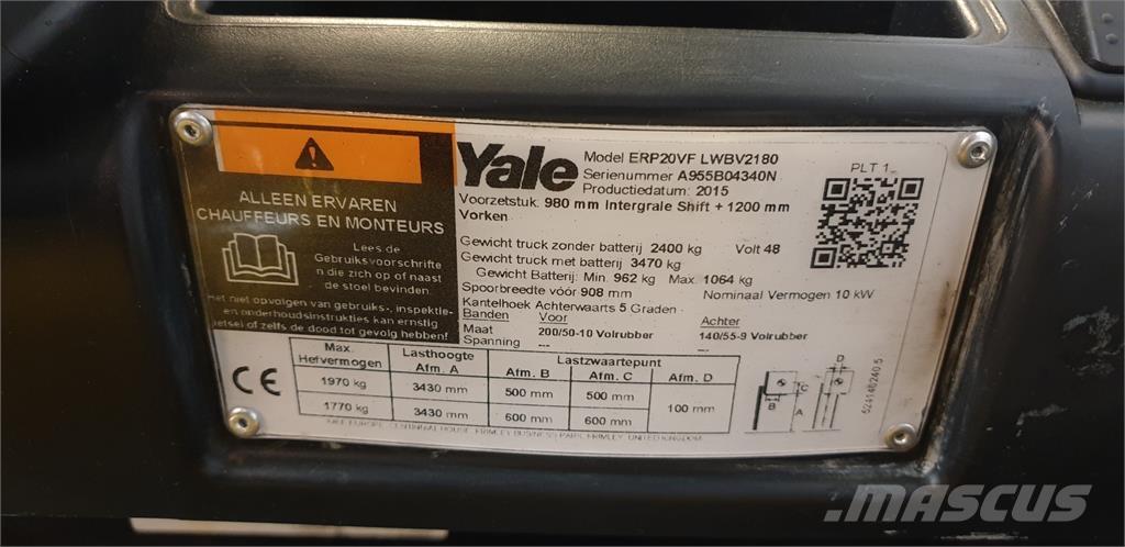 Yale ERP20VF 2014 Elektrostapler