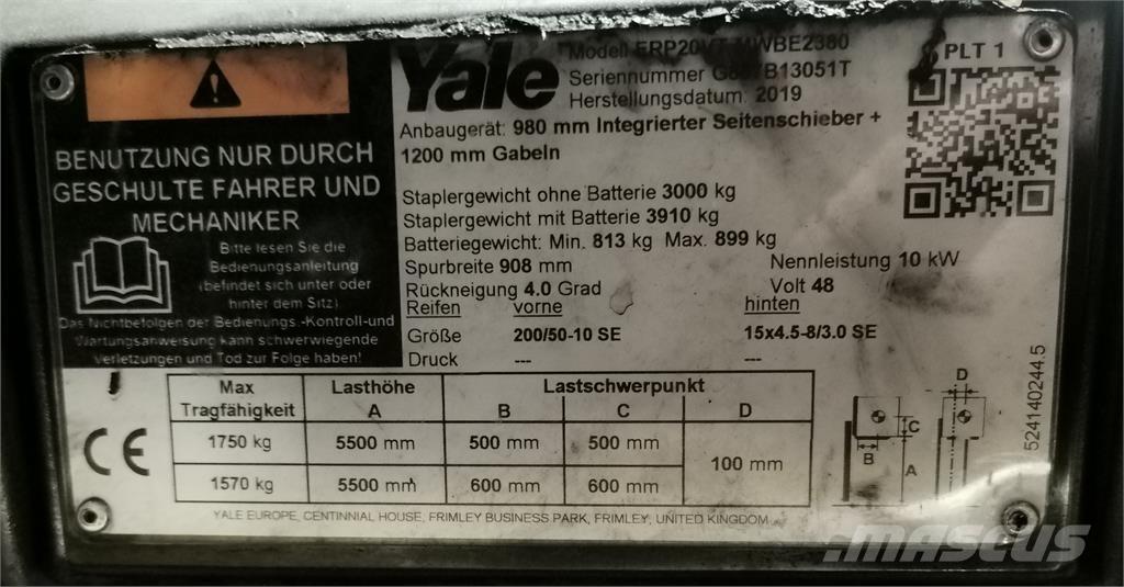 Yale ERP20VT MWB Elektrostapler