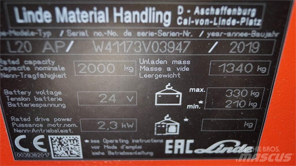 Linde L20APi Deichselstapler