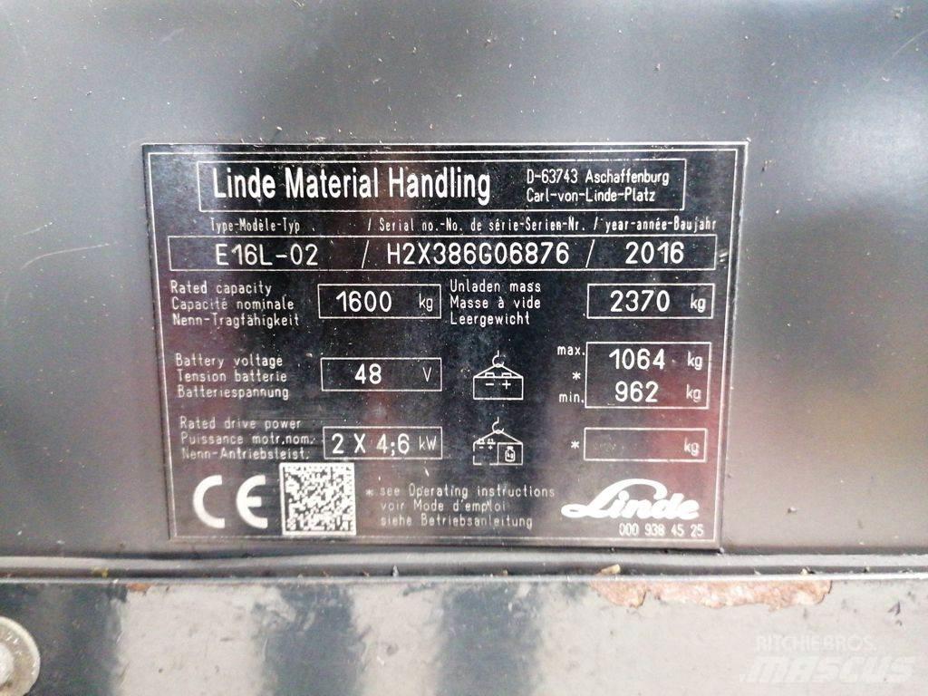 Linde E16L-02 Elektrostapler