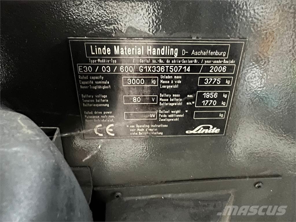 Linde E30 / 03 / 600 Elektrostapler