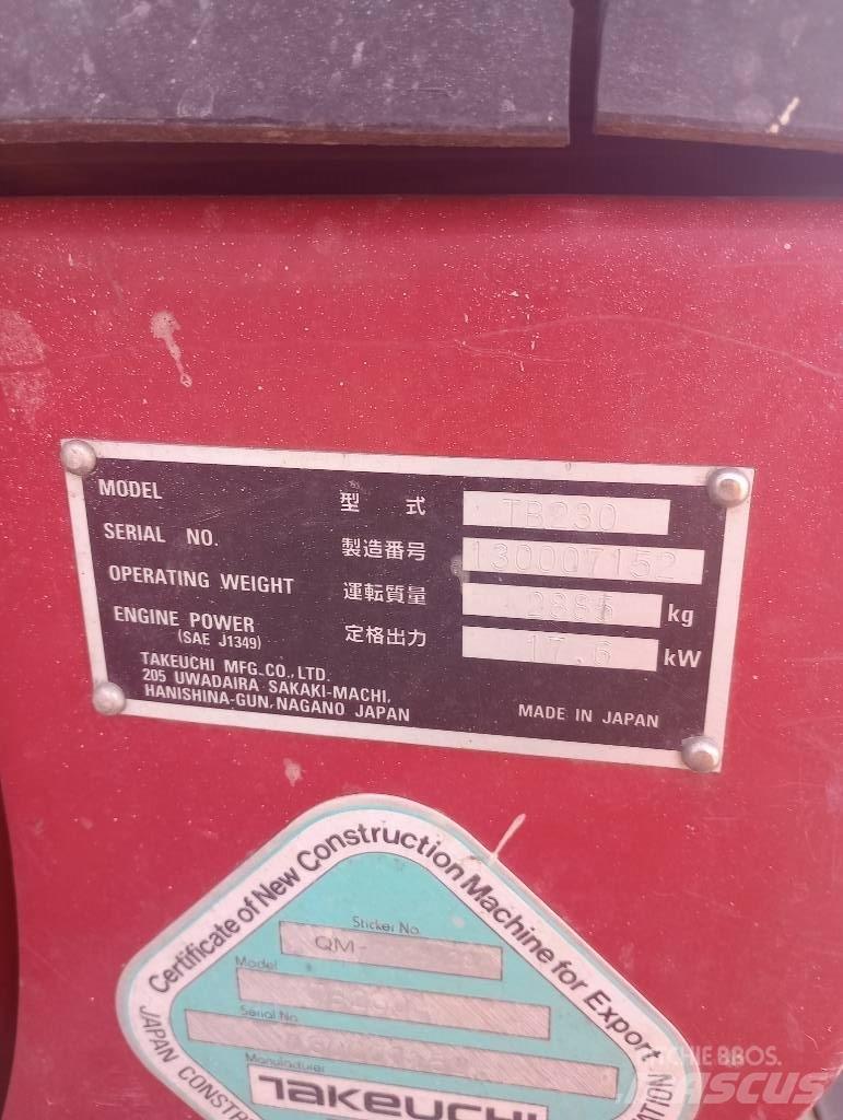 Takeuchi TB230RA Bohrgeräte Zubehör und Ersatzteile