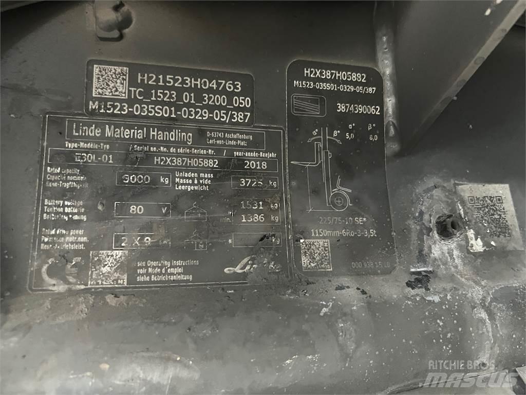 Linde E30L-01 Elektrostapler