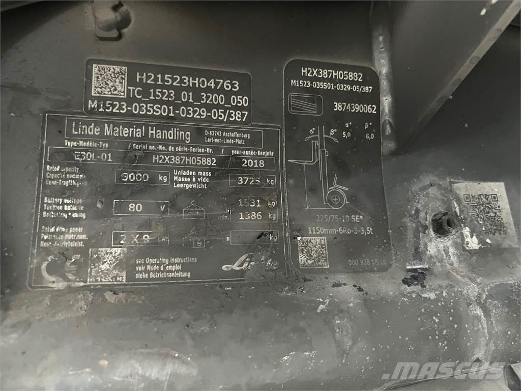 Linde E30L-01 Elektrostapler