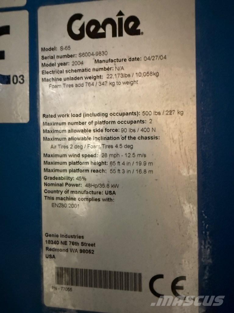 Genie S 65 Gelenkteleskoparbeitsbühnen