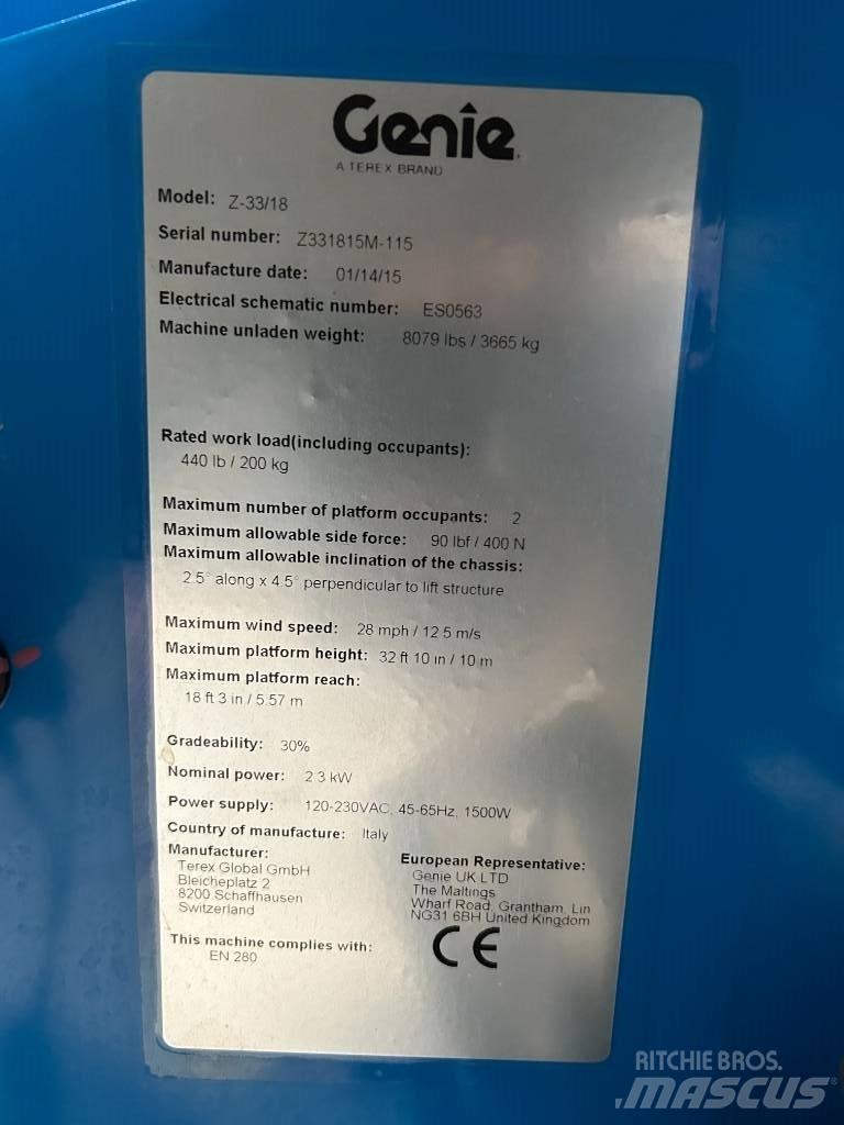 Genie Z 33/18 Gelenkteleskoparbeitsbühnen