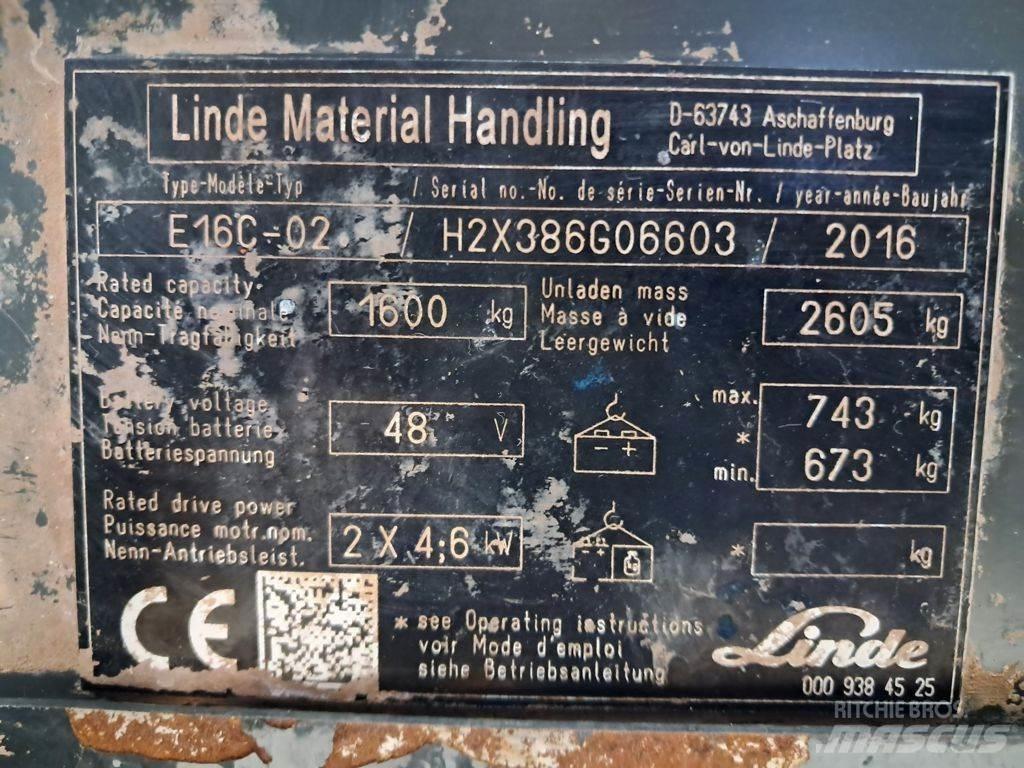 Linde E16C-03 Elektrostapler