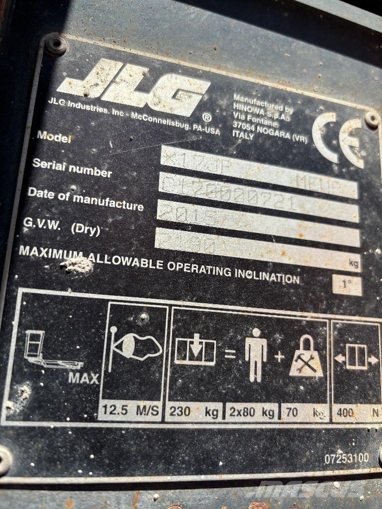 JLG X 17 J Plus Gelenkteleskoparbeitsbühnen