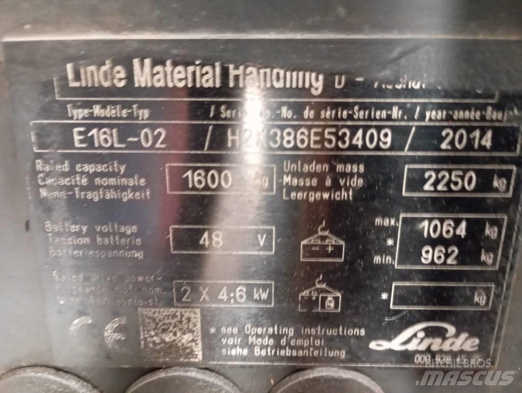 Linde E 16 Elektrostapler