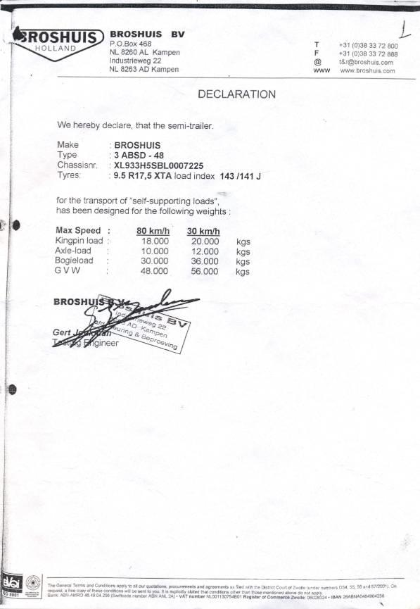 Broshuis 3ABSD-48 Pritschenauflieger