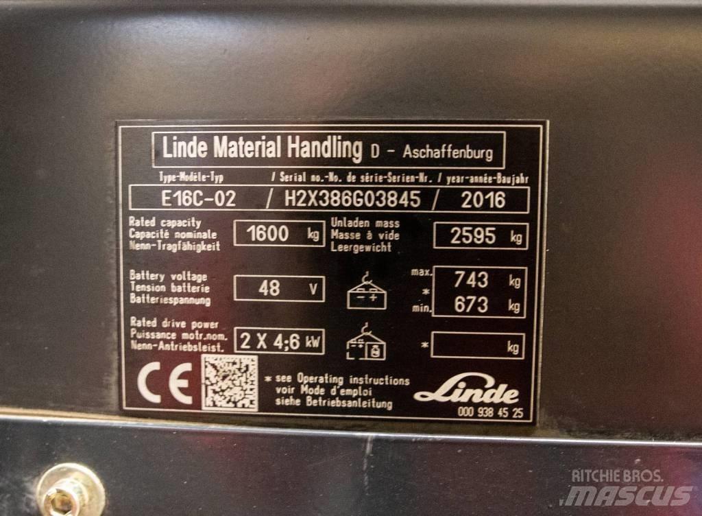 Linde E 16 C-02 Elektrostapler
