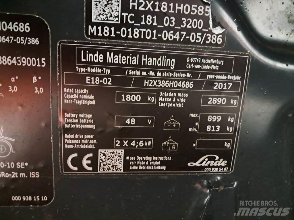Linde E18-02 Elektrostapler
