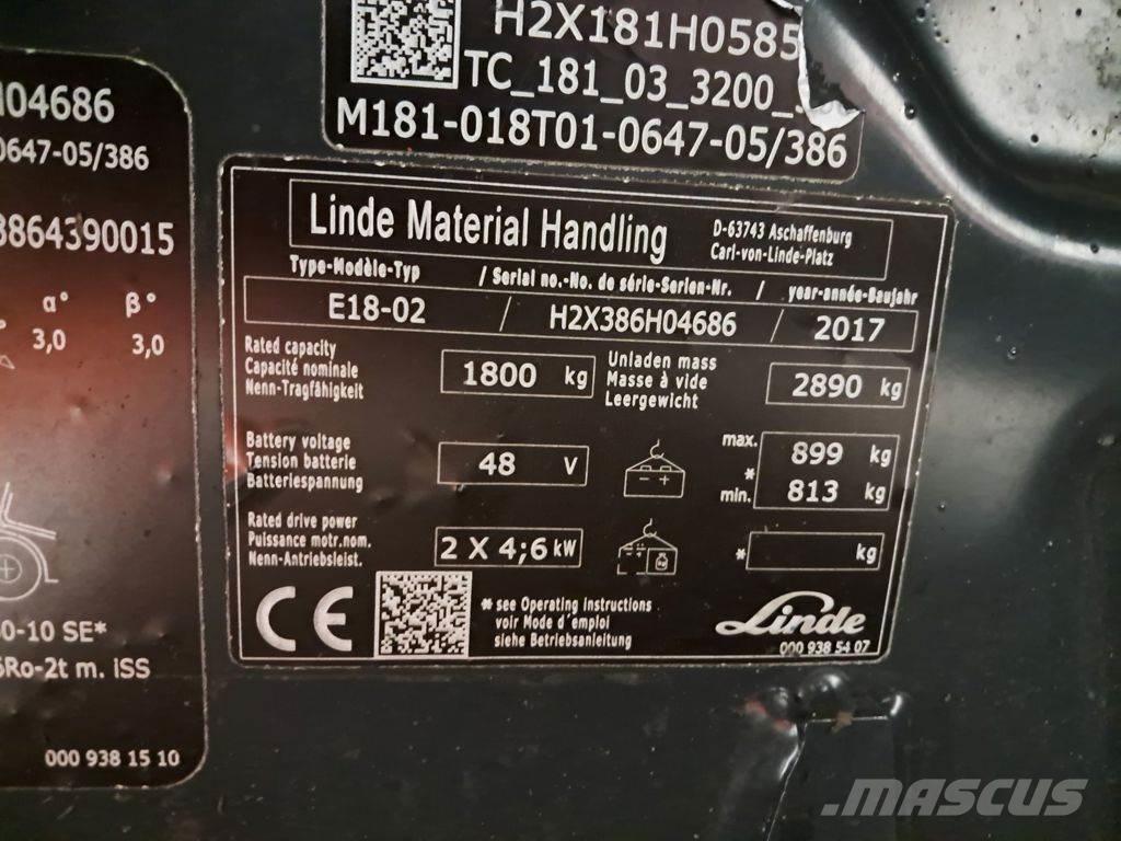 Linde E18-02 Elektrostapler