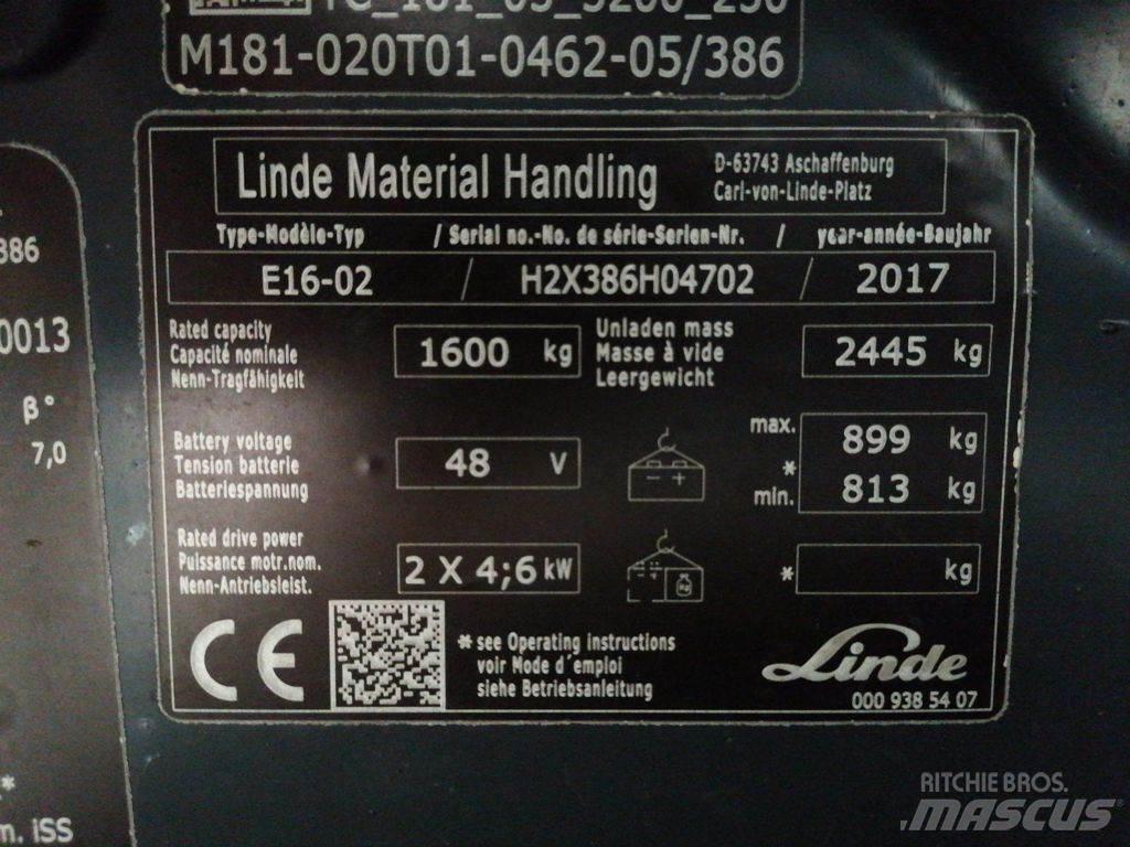 Linde E16-02 Elektrostapler