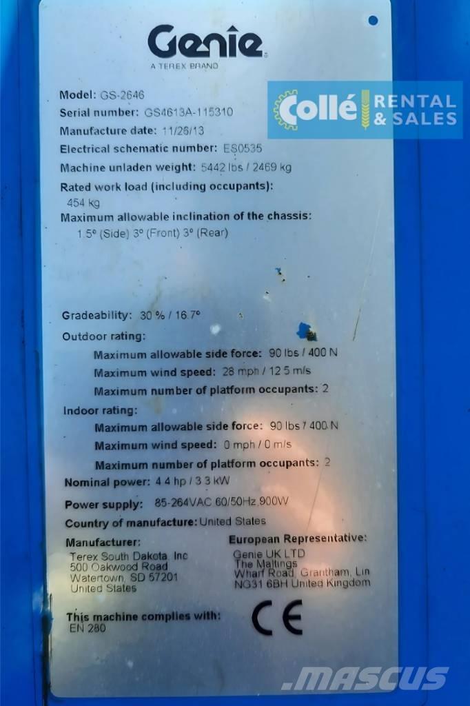 Genie GS-2646 | 2013 Scheren-Arbeitsbühnen