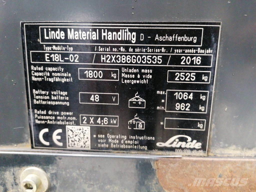 Linde E18L-02 Elektrostapler