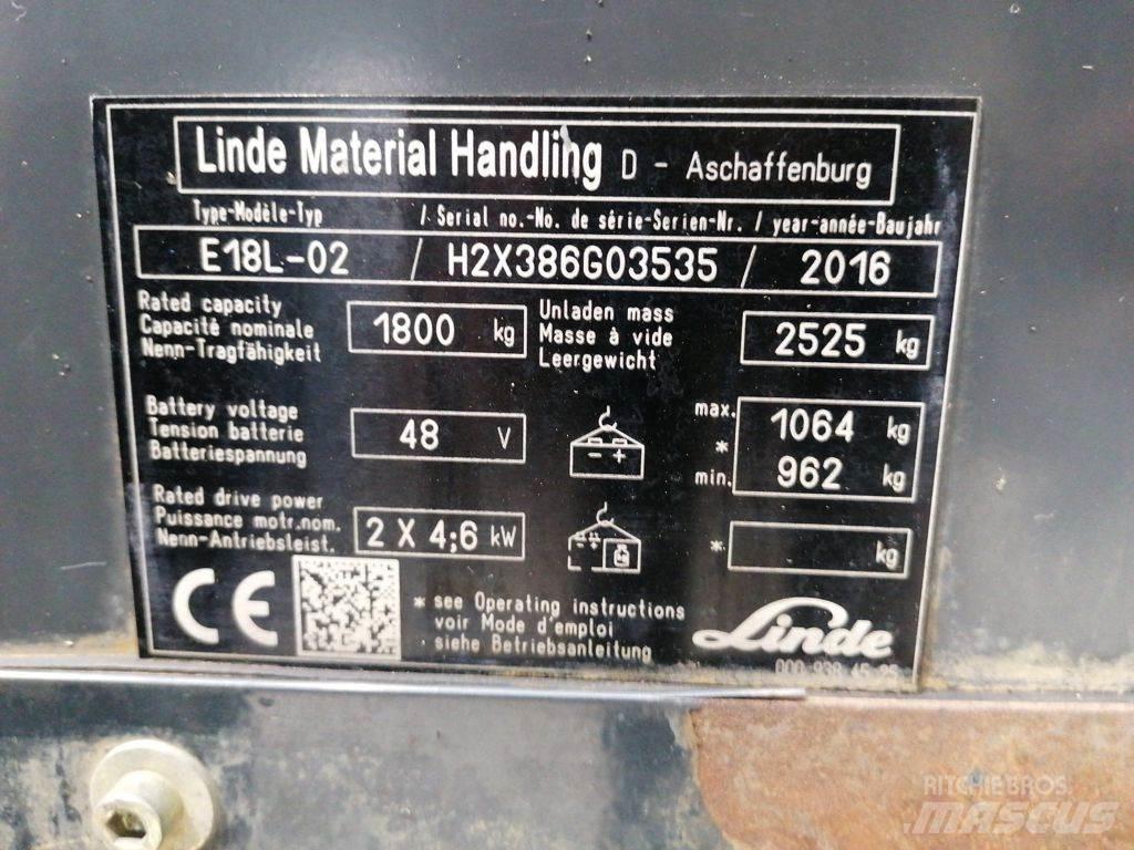 Linde E18L-02 Elektrostapler