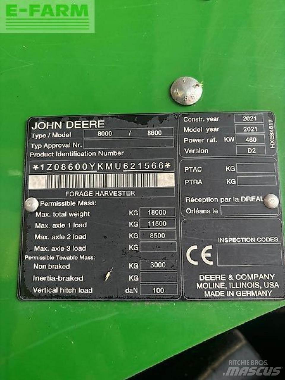John Deere 8600 Selbstfahrende Häcksler