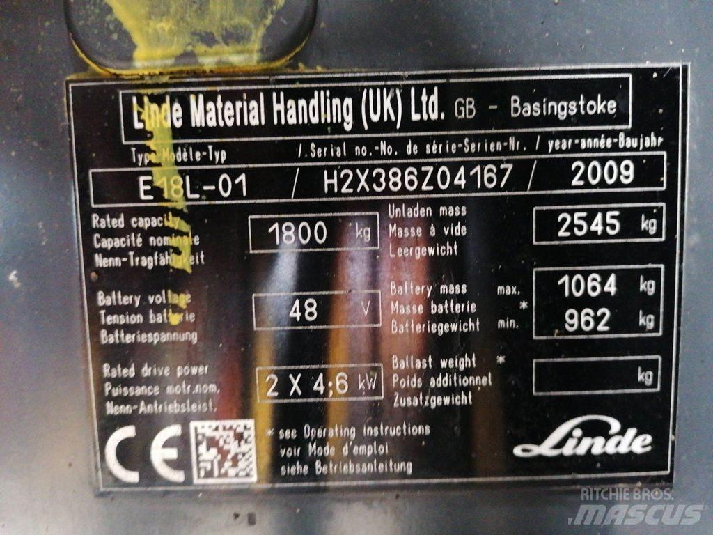 Linde E18L-01 Elektrostapler