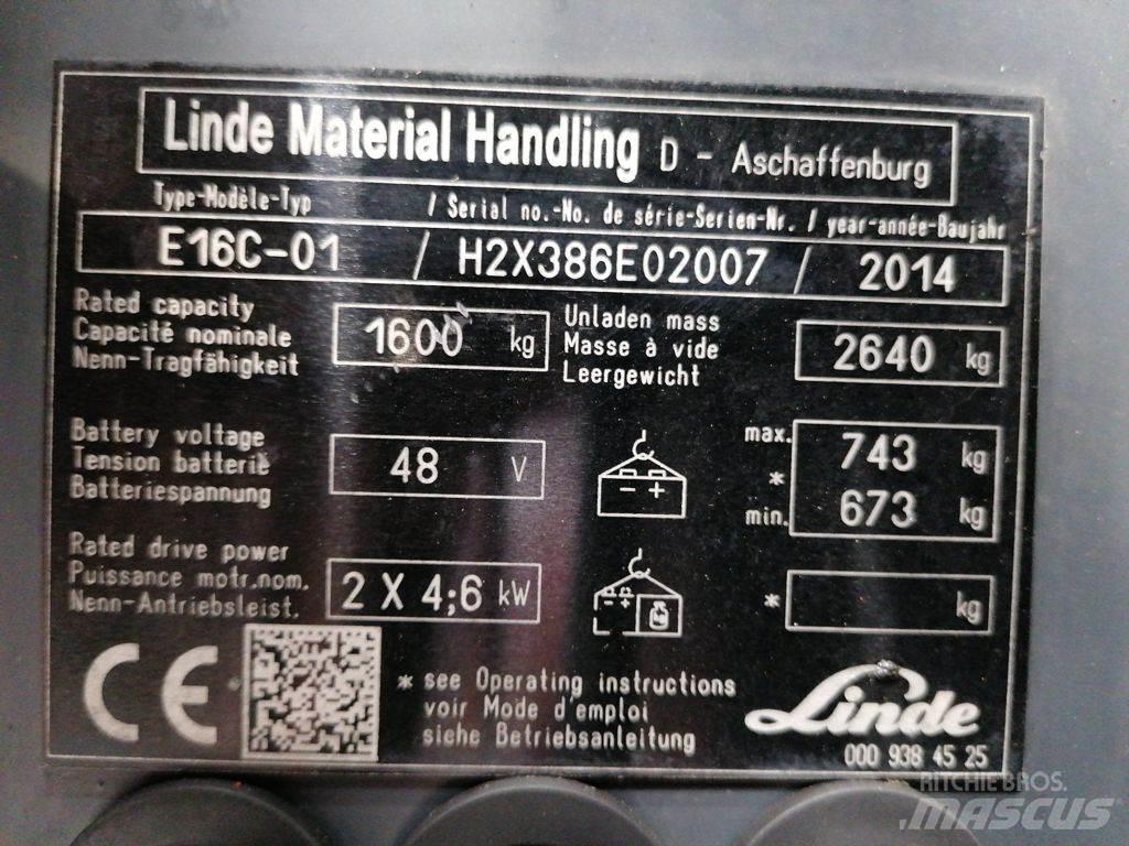 Linde E16C-01 Elektrostapler