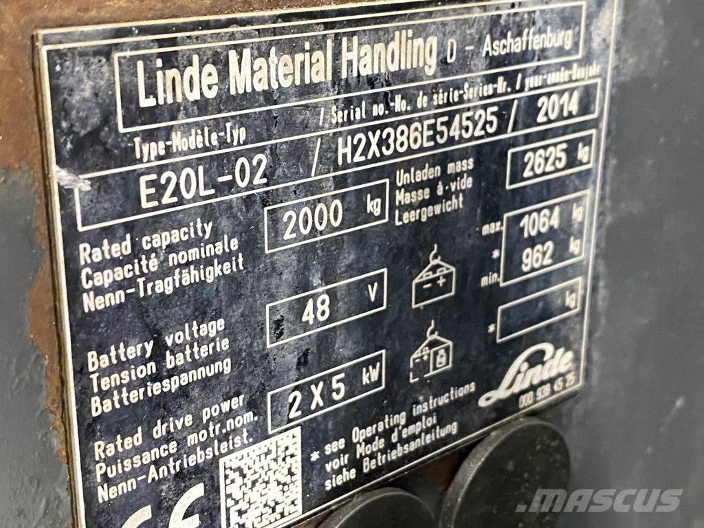 Linde E20L-02 Elektrostapler