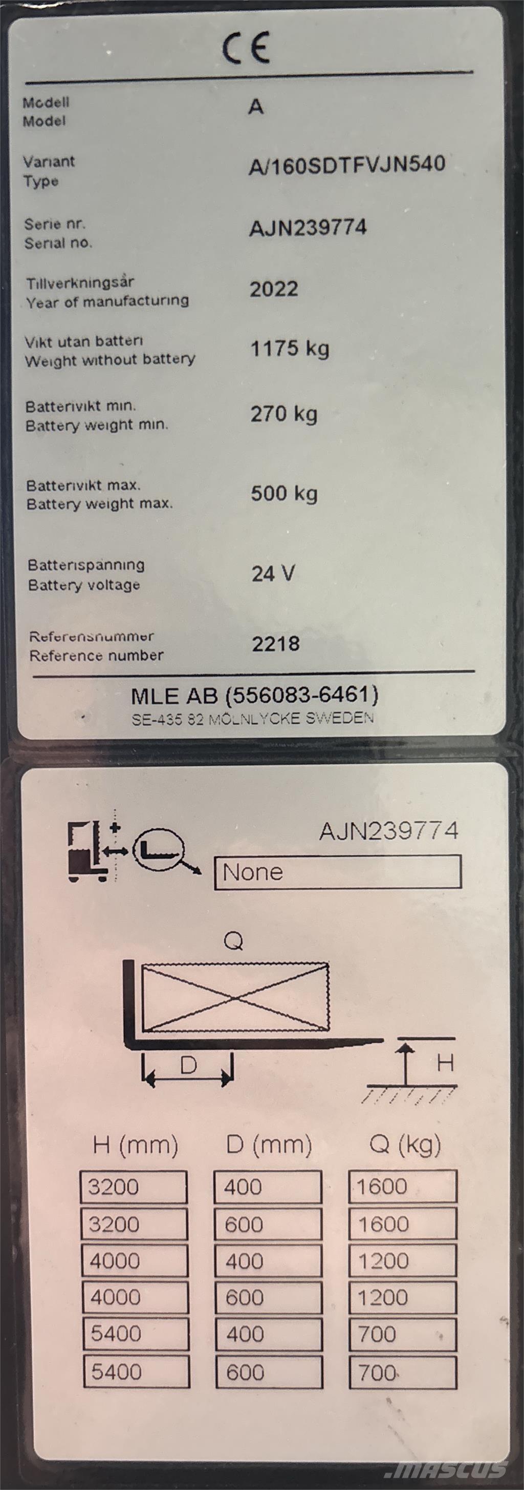 Atlet A160 Selbstfahrstapler