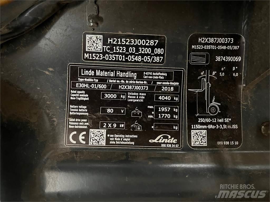 Linde E30/600HL Elektrostapler
