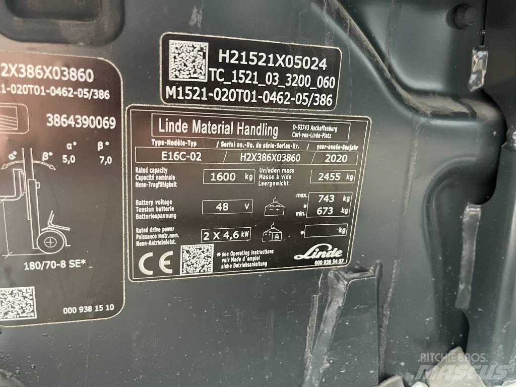 Linde E 16 C-02 Elektrostapler