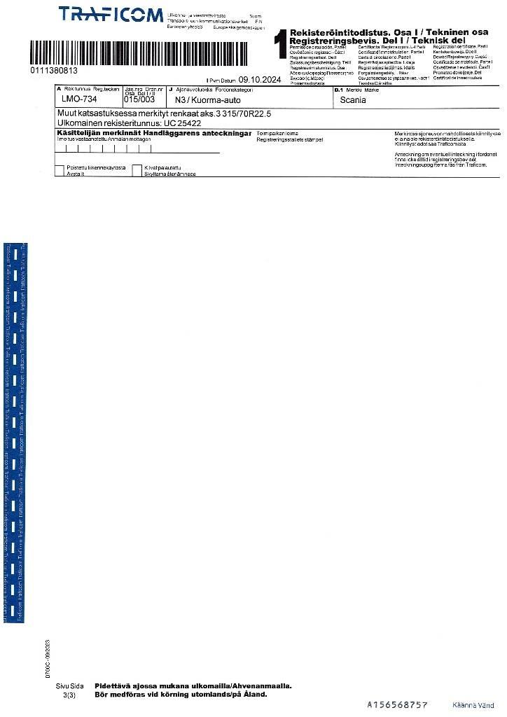 Scania R 560 Pritschenwagen/Pritschenwagen mit Seitenklappe